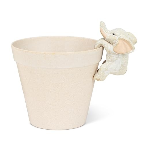 Abbott Collection Climbing Elephant Planter Pot Hanger - Ceramic (3.5" H)