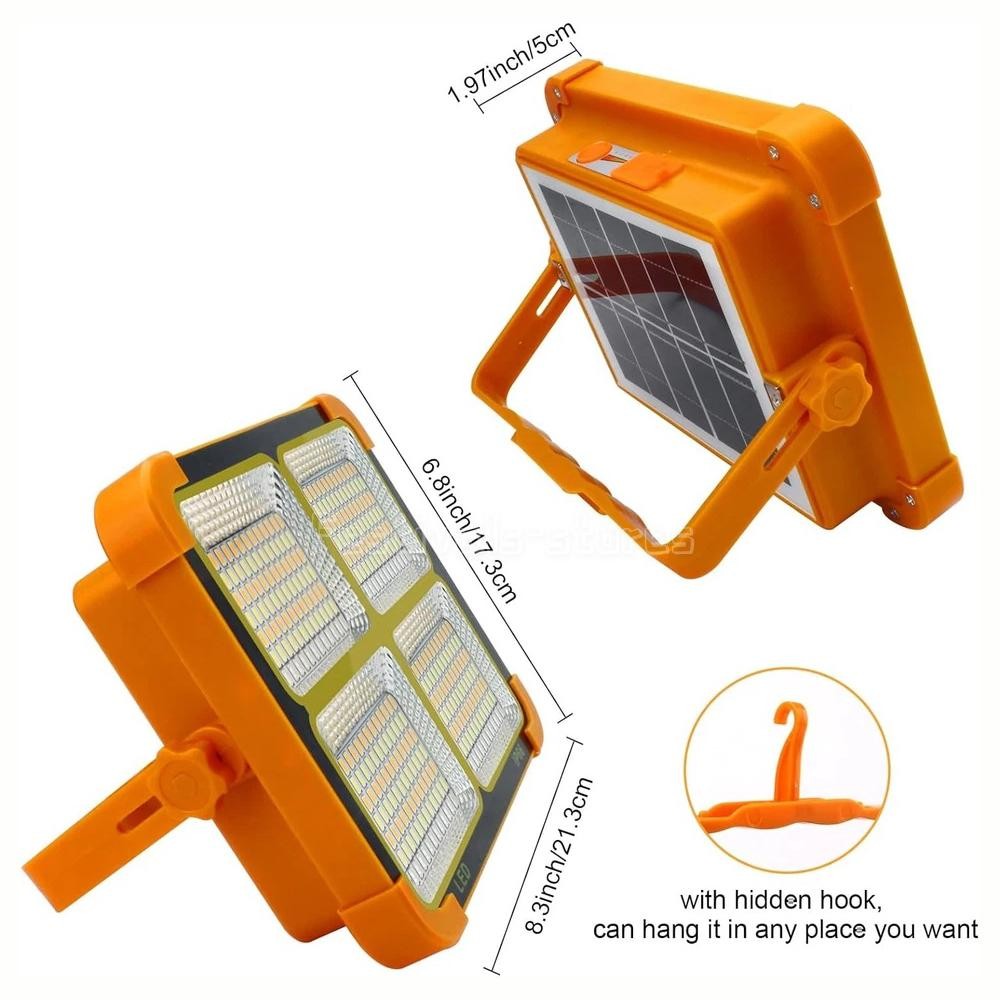 Portable LED Solar Work Light USB Rechargeable Emergency Worklight Security Lamp