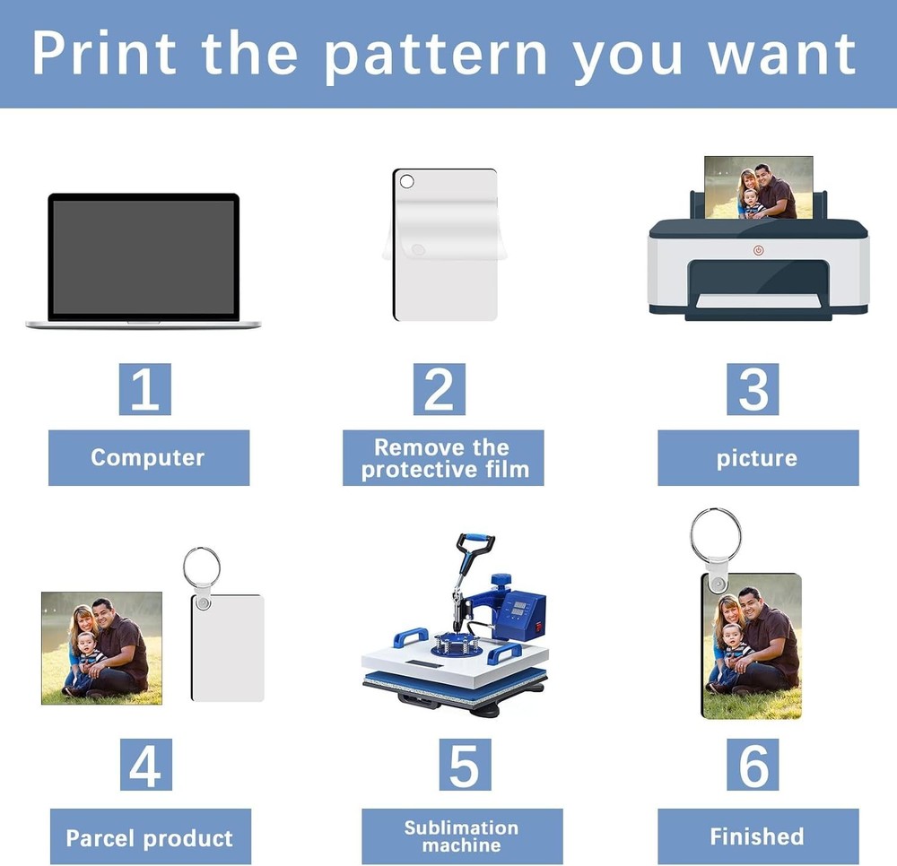 240 Pcs Sublimation Keychains Blanks - 80 Double-Sided MDF with Rings & Clips