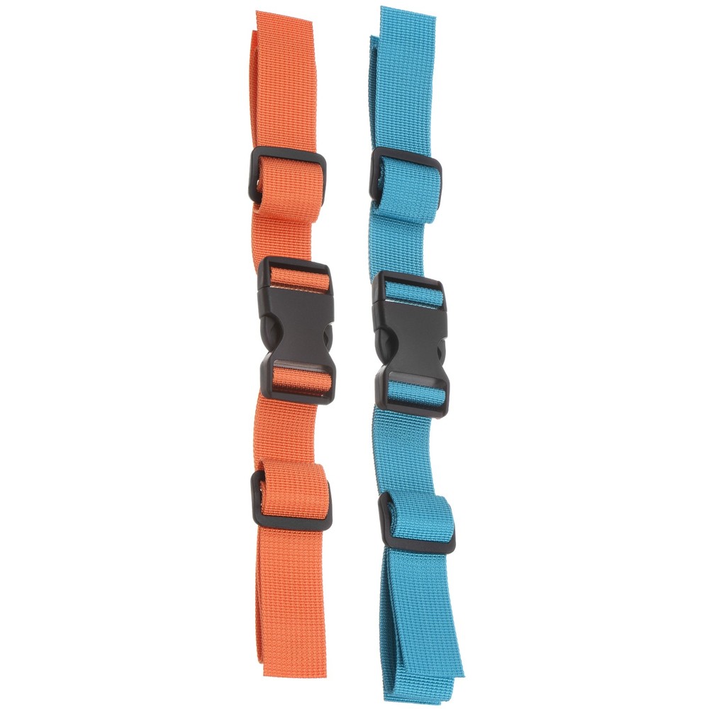 2Pcs Backpack Chest Strap Set Strap with Quick-Release Buckle, Sky Blue,Orange