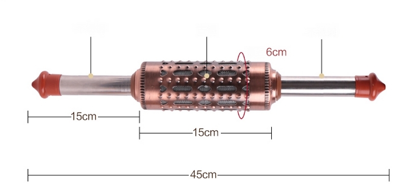 New Brass Moxa Burner Roller Stick Moxibustion Massage Tool