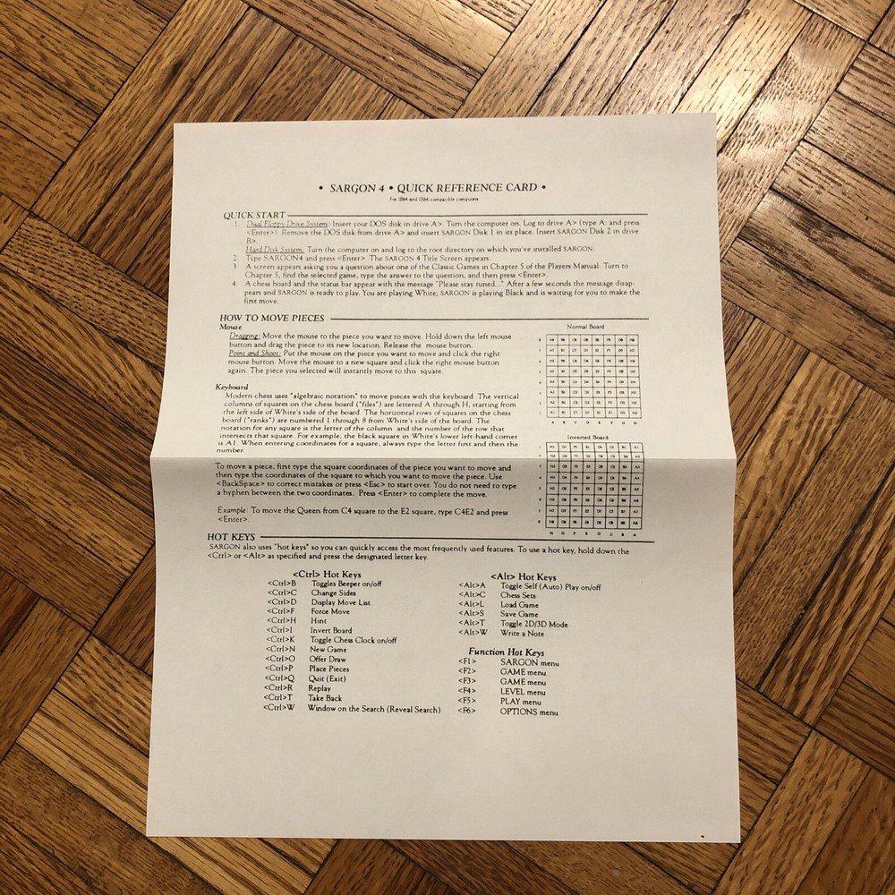 SARGON 4 Vintage Computer Chess PC Game 3.5" Spinnaker 1989 COMPLETE