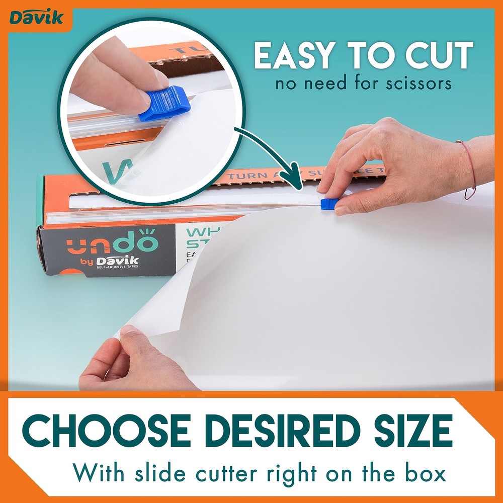 Davik - Multi-Purpose, Easy Cut and Setup Whiteboard Sticker - Customizable P...