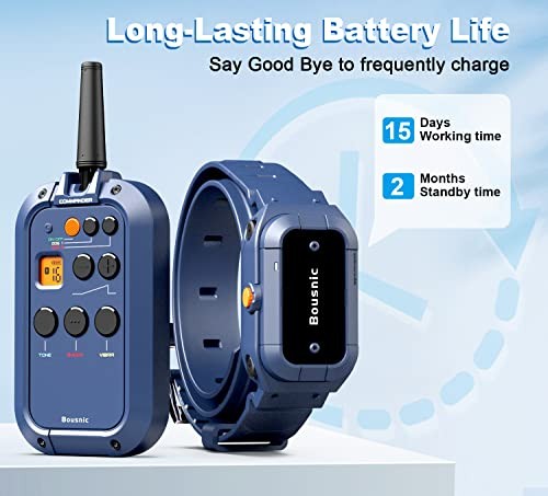 Dog Shock Collar with Remote - ¾ Mile Electronic Training Collar for (15