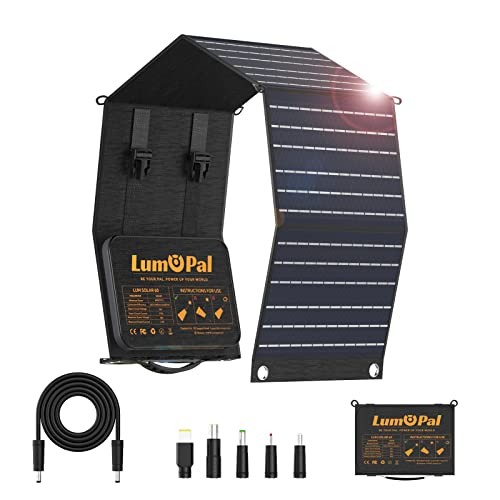 Portable Solar Panel, Foldable Solar Panels Folding Solar Charger with 60W