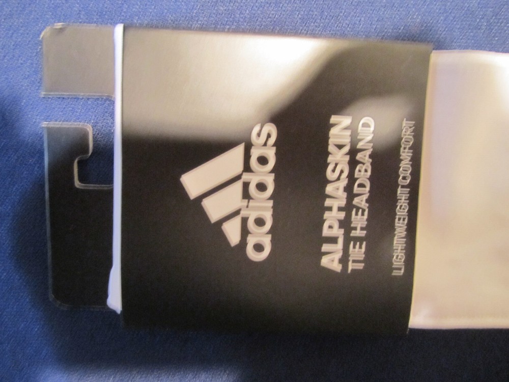 Adidas Alphaskin Tie Headband Black and White One Size