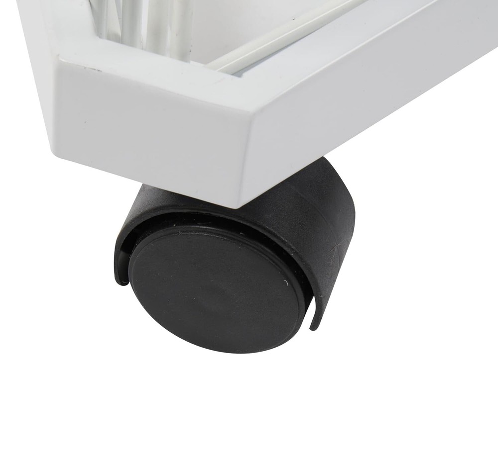 Wire Grid Triangle Tower Display Rack Casters Rolling Castors white 2' x 5 ½' H