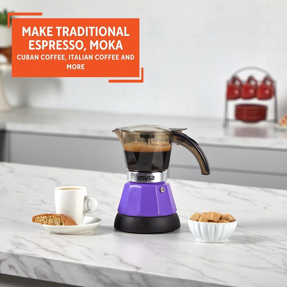 3/2cup Electric Espresso Maker Purple
