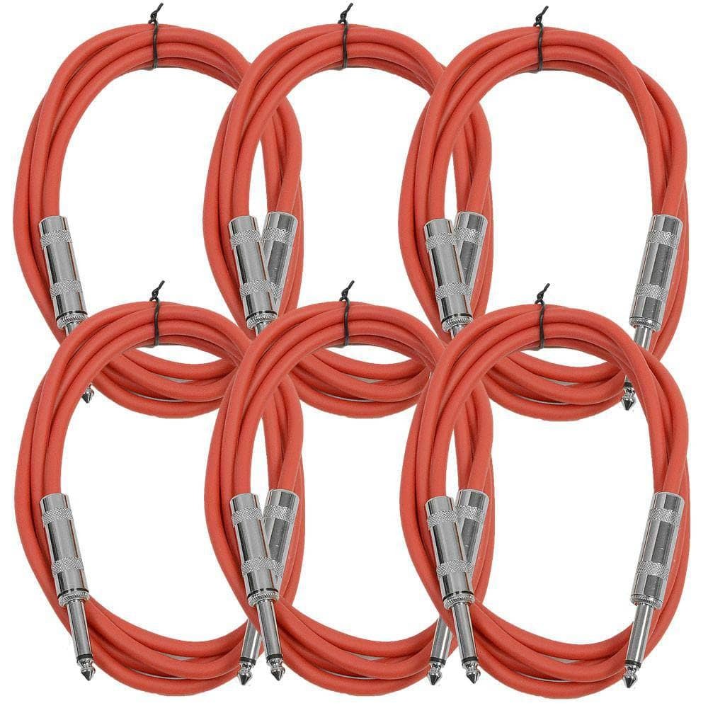 SASTSX6 6 Pack Red 6 Foot TS Patch Cables