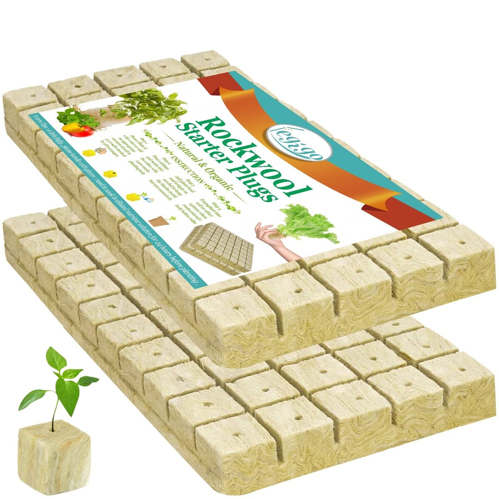 Legigo 1 Inch Rockwool Cubes Seed Starter Plugs for Hydroponics, RockWool Pla...