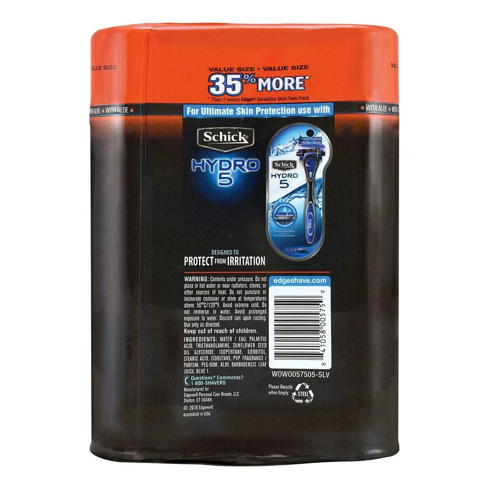 Edge Sensitive Skin Advanced Shave Gel 9.5 Ounce, 3 Pack