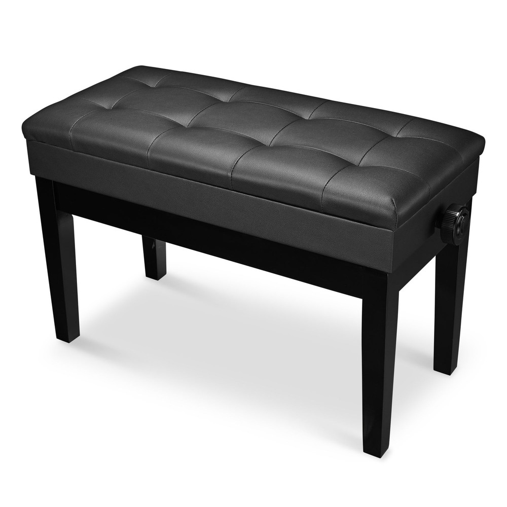 Yescom Adjustable Piano Bench with Storage PU Leather Cushion Keyboard Stool