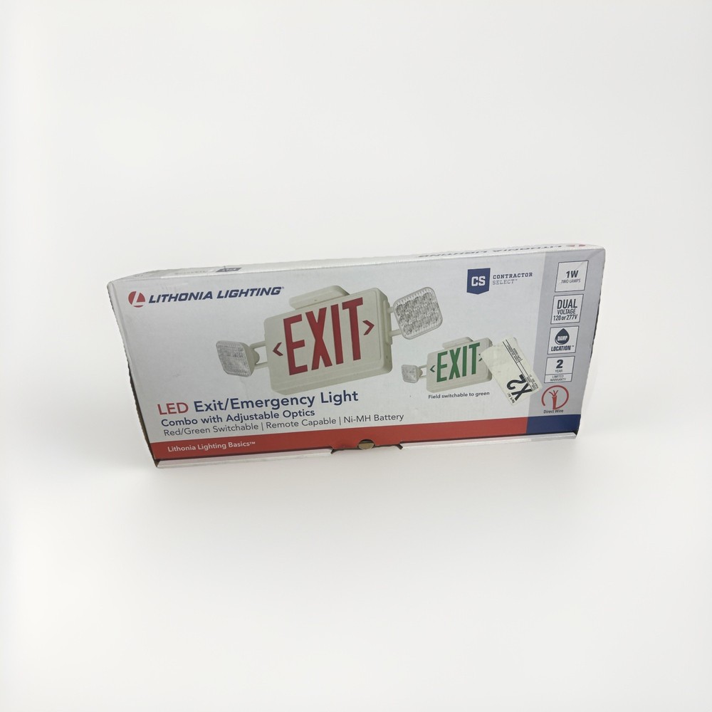 Lithonia Lighting RD M6 ECRG LED Light/Exit Combo Red/Green switchable Round ...