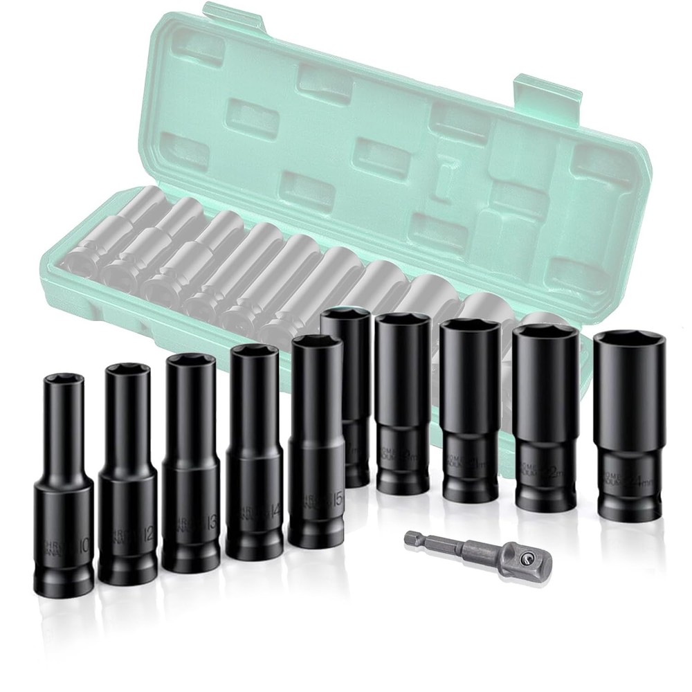 ACEBON Deep Impact Socket Set 1/2 Inch, 10Pcs Drive Master Deep Impact Socket...