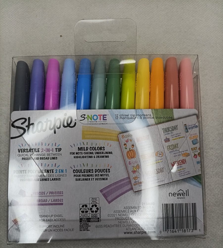 Sharpie S Note Creative Markers, Highlighters, Assorted 12 count, new