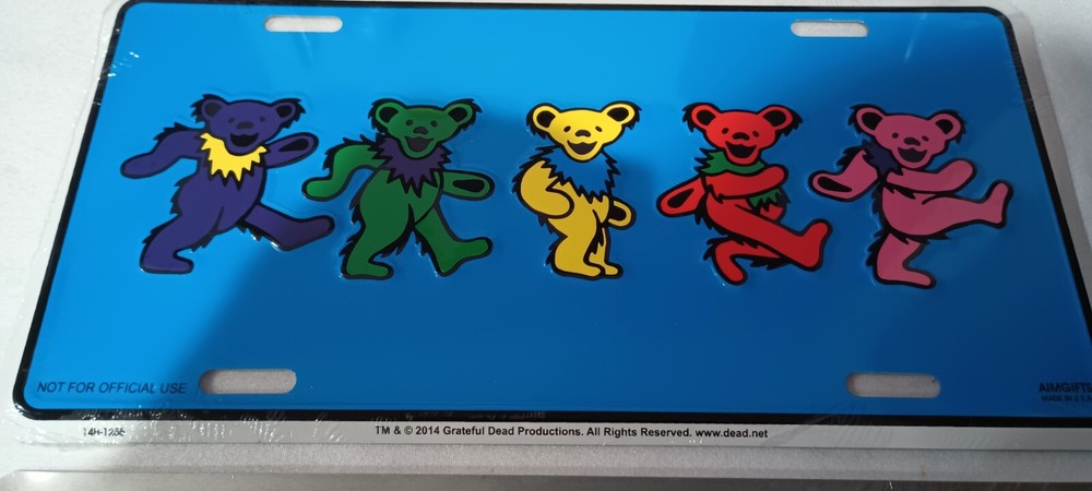 Grateful Dead Dancing Bears Novelty License Plate