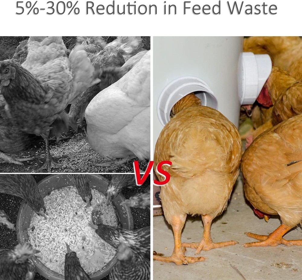 4-Port Gravity Chicken Feeder with Hole Saw - Durable & Mess-Free Solution