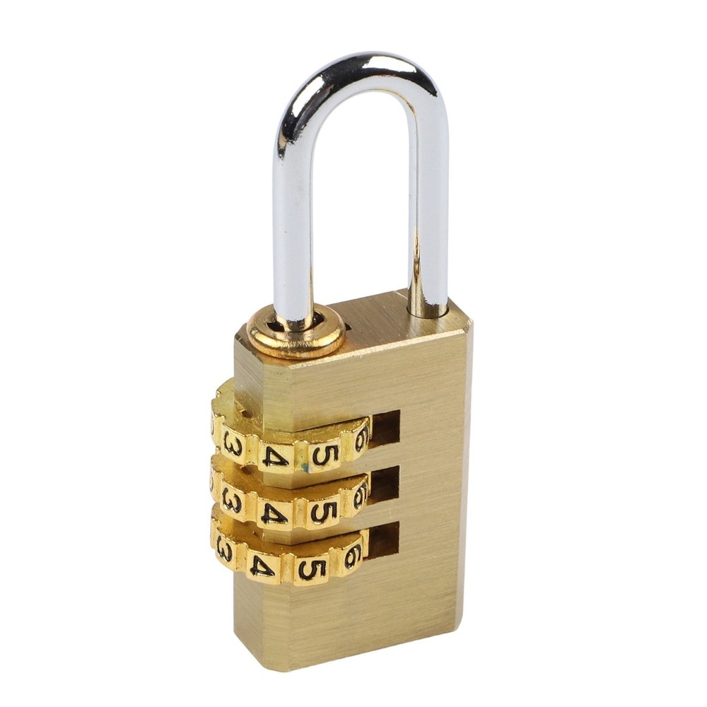 Solid Brass 4 Digit Combination Padlock for Locker Tool Box and Luggage Use