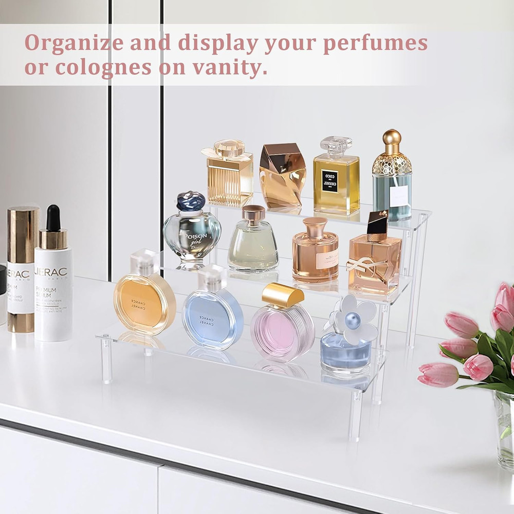 AZEAM Acrylic Riser,Clear Display Risers Stand Perfume Organizer Cologne Acrylic