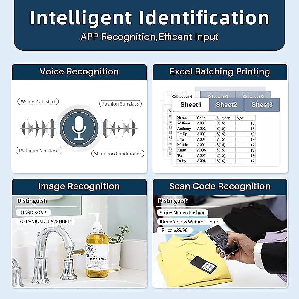 Label Printer M120 Label Maker Barcode Printer Portable Bluetooth Label Maker