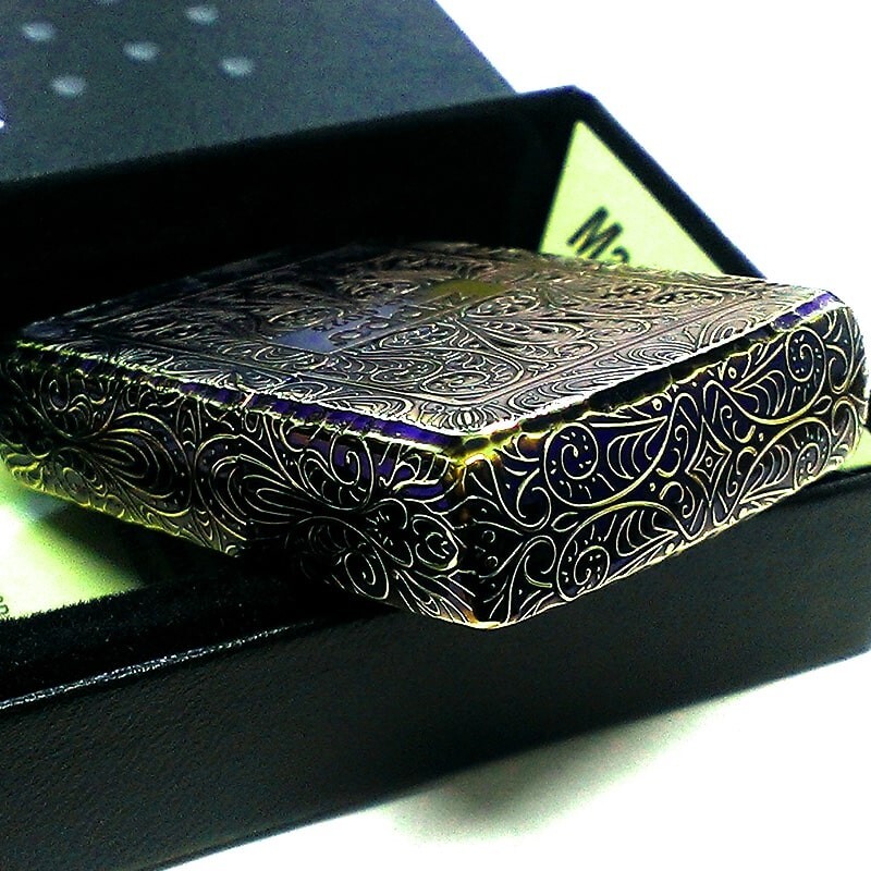 Zippo 5 Sided Processing Arabesque Aurora Gold Oxidized Lighter Limited Number