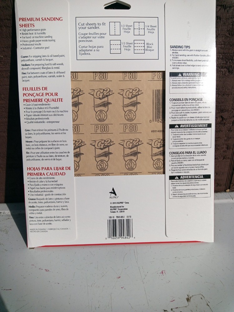 Sanding Sheet 80 Grit