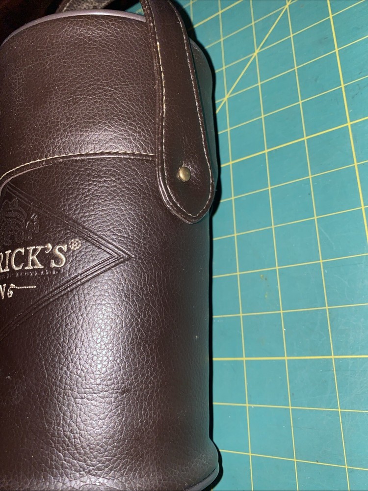 Hendrick's Gin brown leather bottle transporter embroidered caddy case