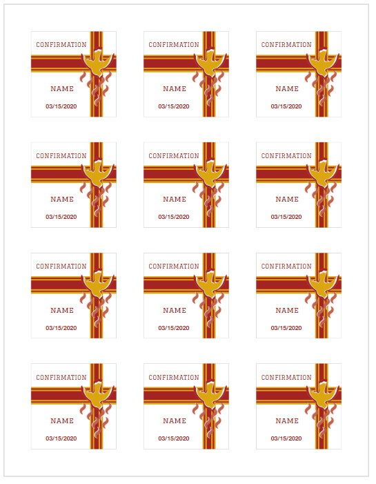 CONFIRMATION CONFIRMACION NAME'S PERSONALIZED STICKER DIFFERENT SIZES NEW !!!