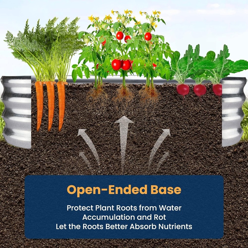 Galvanized Raised Garden Bed Kit,Galvanized Planter Garden Boxes Outdoor,