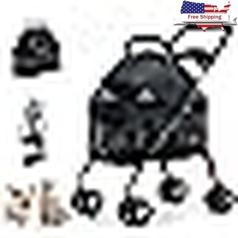 3 in 1 Pet Stroller Carrier Adjustable Canopy Folding Design Smooth Ride New