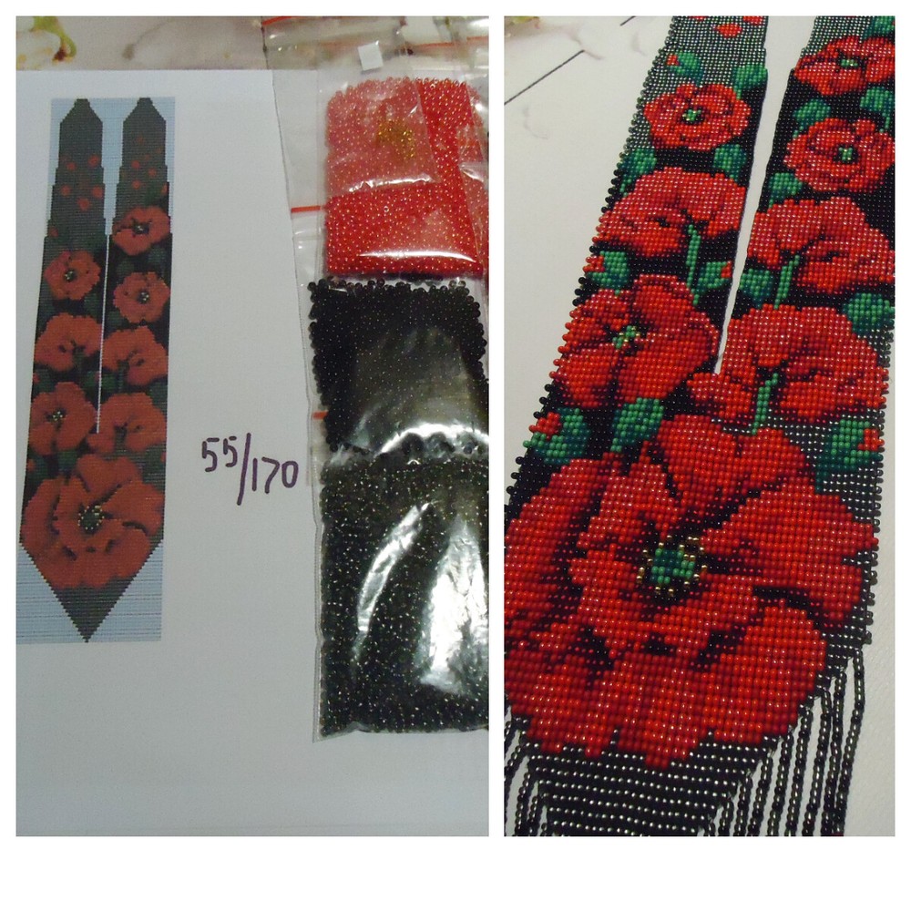 Kit for making a necklace gerdan. Beading Loom Pattern. # C11a
