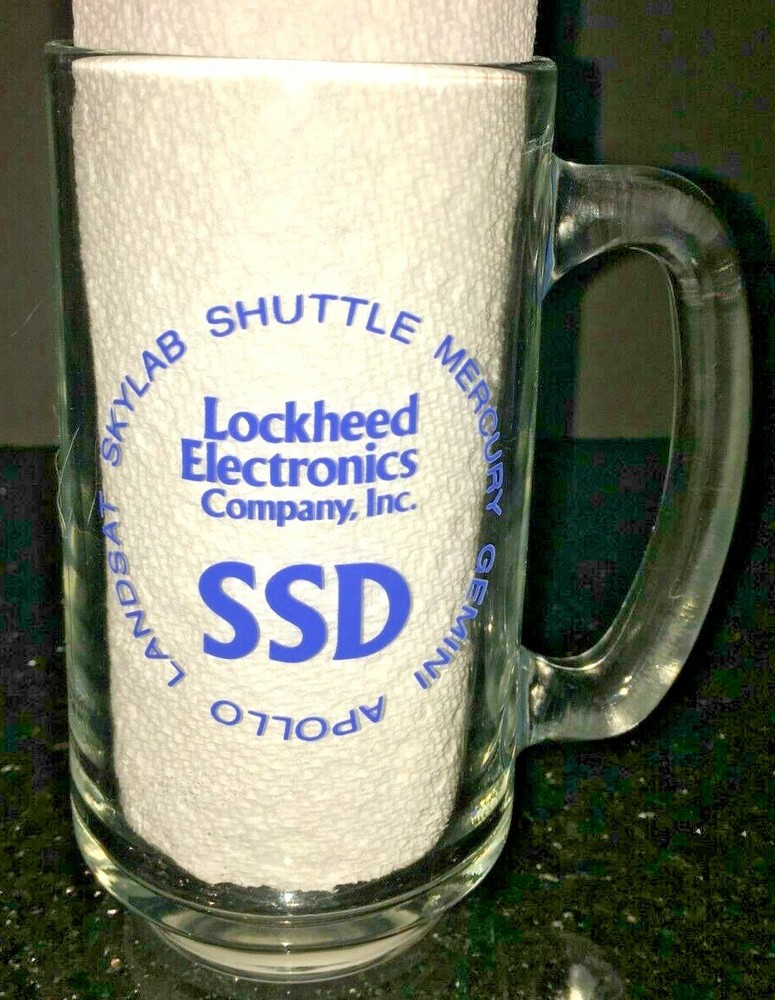 SSD LOCKHEED ELECTRONICS APOLLO SKYLAB SHUTTLE MERCURY GEMINI GLASS MUG