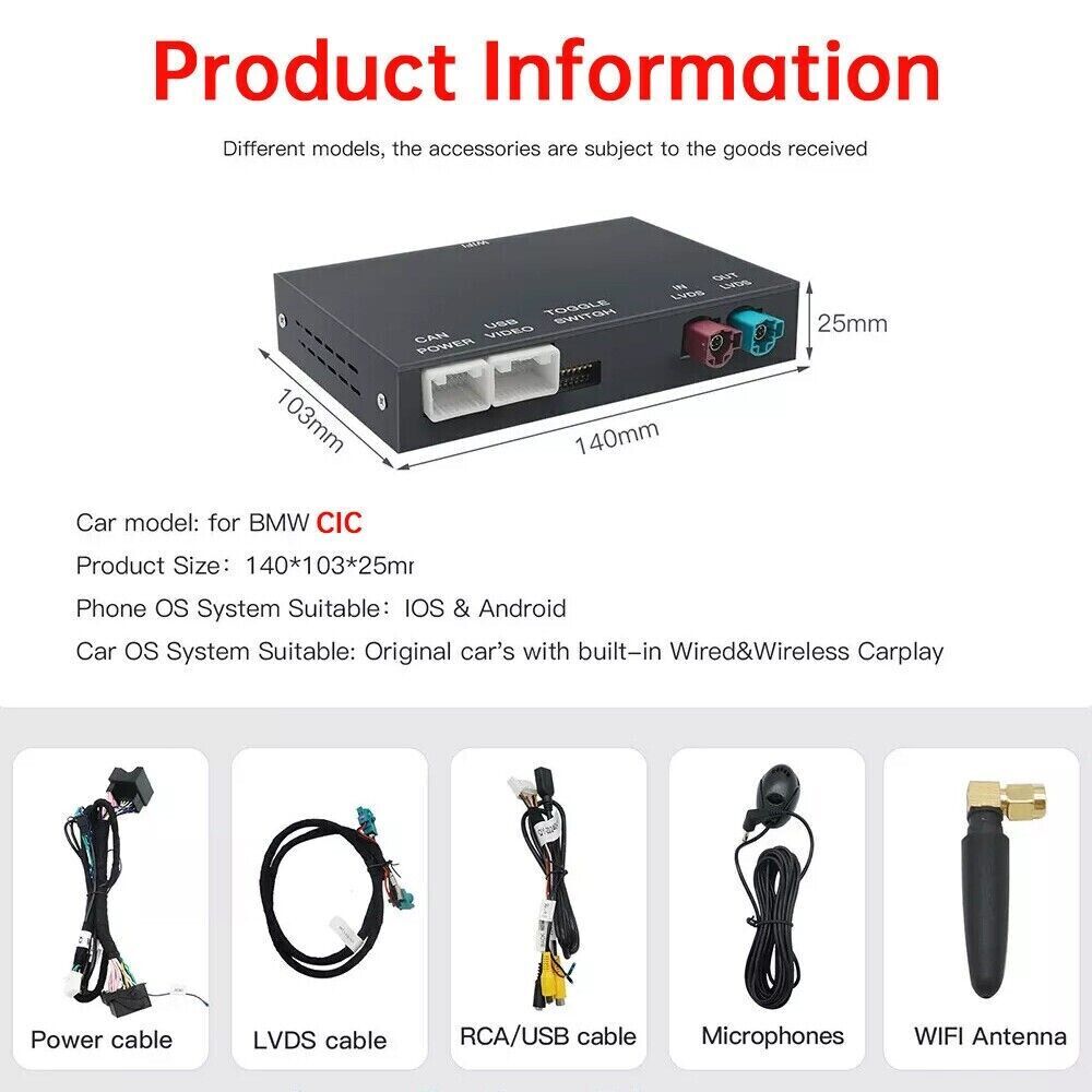Wireless Android/Auto CarPlay For BMW 3 series E90 E91 E92 2008-2013 CIC module