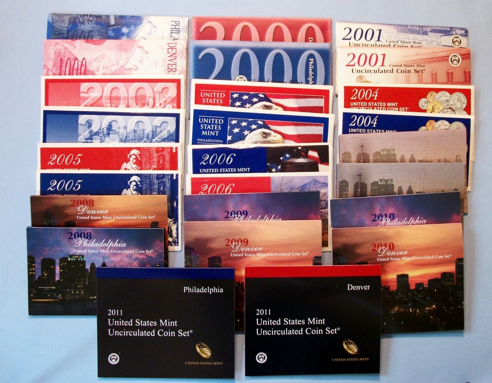 1999 through 2011 Mint Sets - Thirteen Sets-Complete