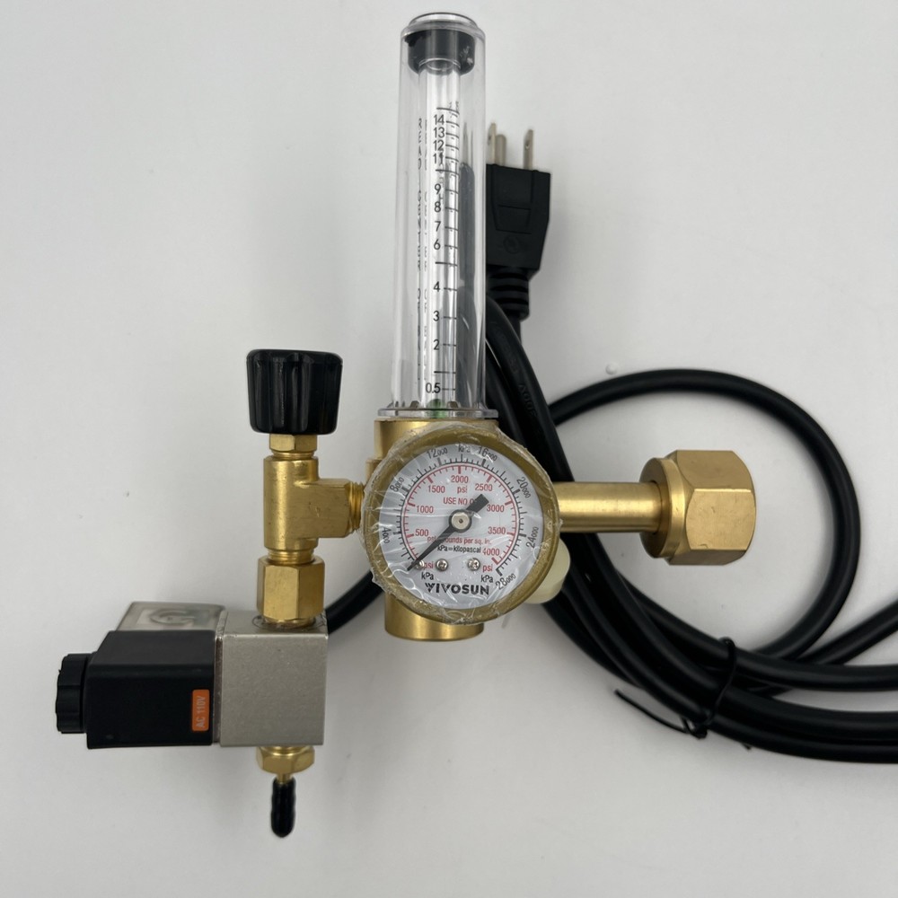 VIVOSUN Hydroponics CO2 Regulator Emitter System with Solenoid Valve Flowmete