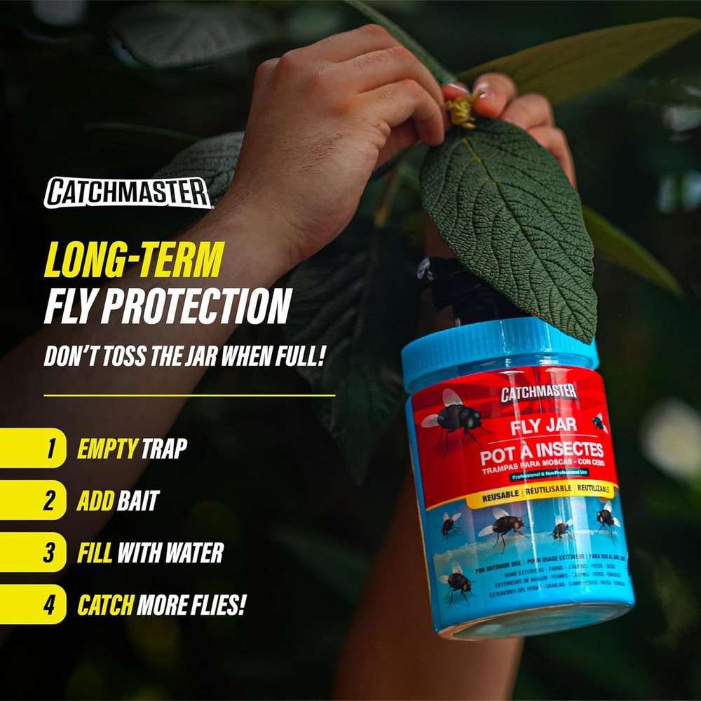 Catchmaster Reusable Fly Jar Refill 3-Pack – Food-Based Lure