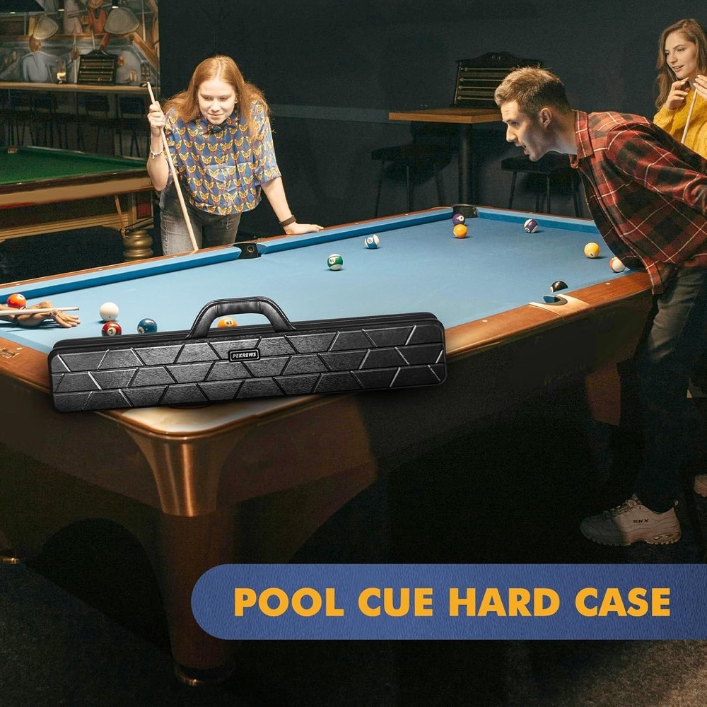 Hard Pool Cue Case 4x4 Billiard Stick Case with Strap and Handle
