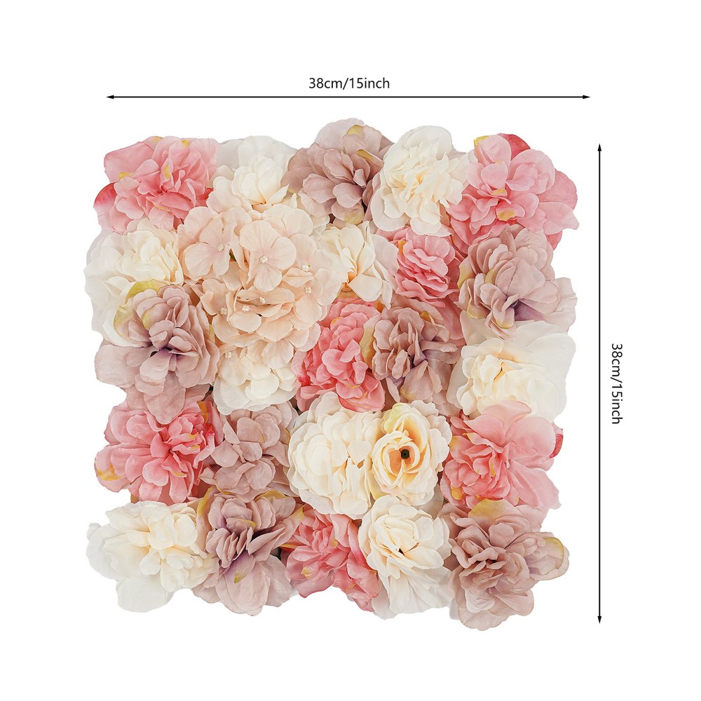 12pcs Artificial Flower Wall Panel Artificial Flower Wall Backdrop 11.81*11.81in