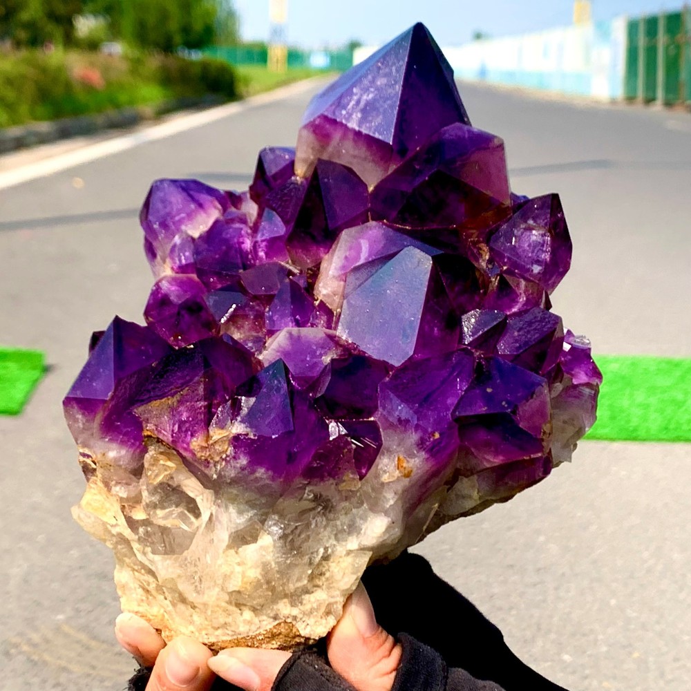4.6LB Natural Amethyst geode quartz clustercrystal specimen Healing