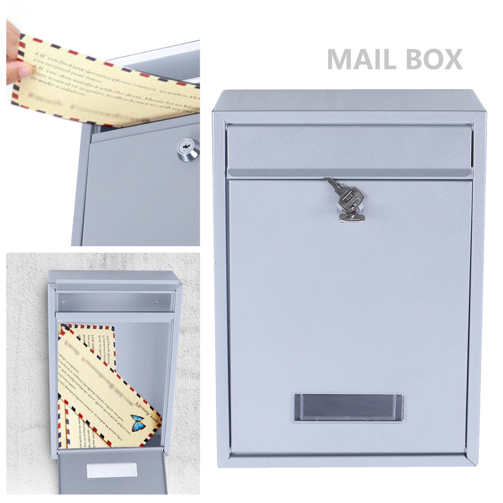 Post Mailbox Mail Box Wall Mount Locking Mailboxspaper Letter box Lockable 2 Key