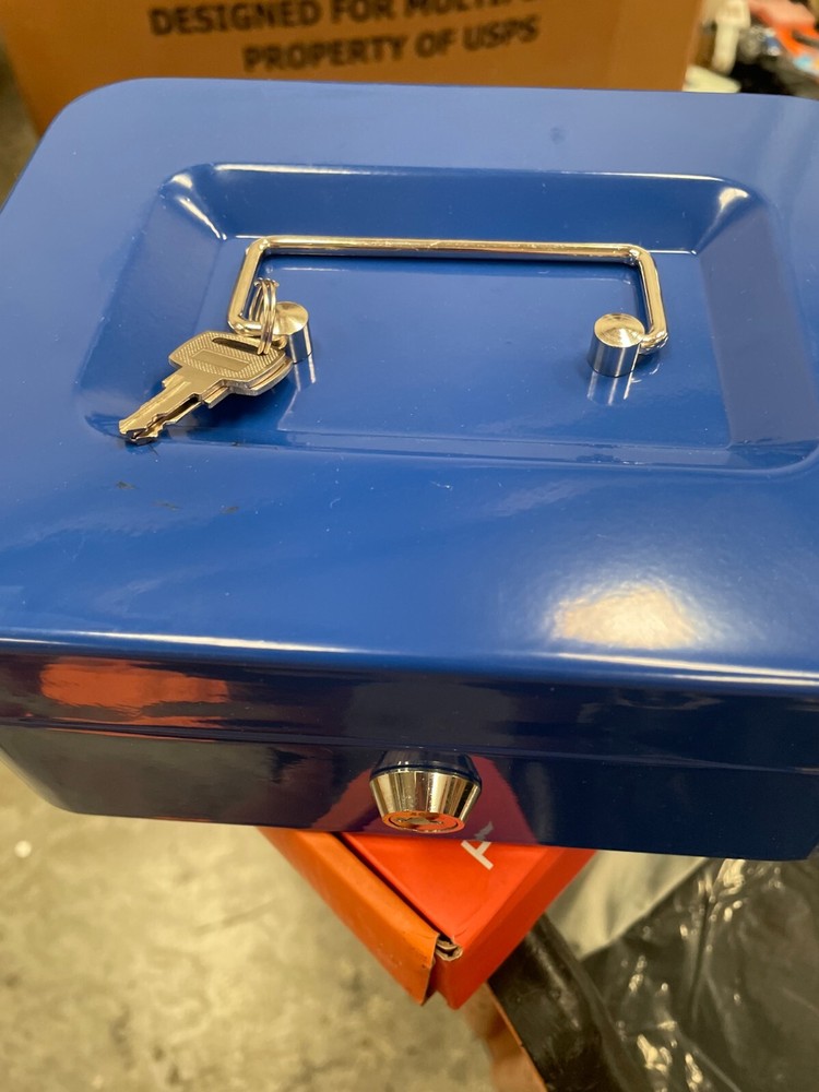 Royal Blue Keyed Lock Box