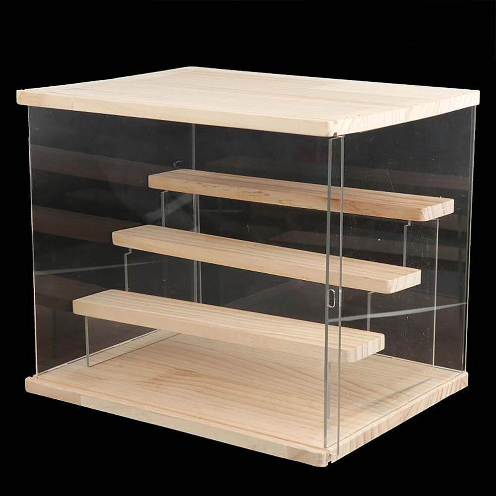 4 Layer Stairs Acrylic Display Case Clear Box Showcase Storage Box Dust-proof