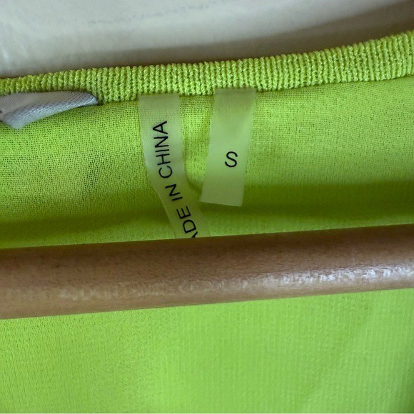 NWT Soft Surroundings Lime Green Chartreuse Sweater Crossover Front Oversized SM