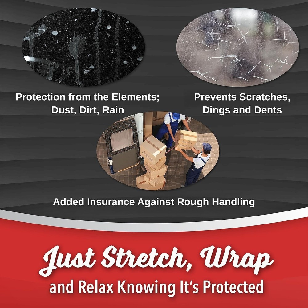 Multi-Purpose 80 Gauge Mini Stretch Wrap, 2 Pack 5 Inch Rolls for Packing