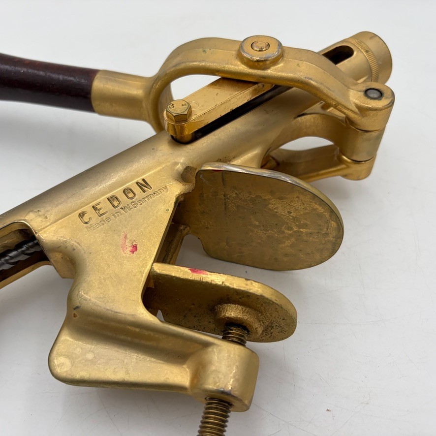Vintage 1950-1960s Solid Brass Cedon Corkscrew Wine Bottle Opener Bar Tool