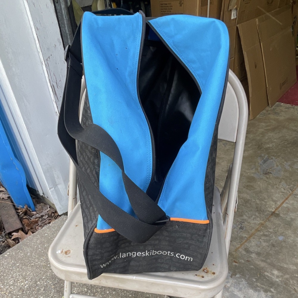 Lange Boot Bag Ski Boot Bag Black/Blue Zip Closure Shoulder Strap