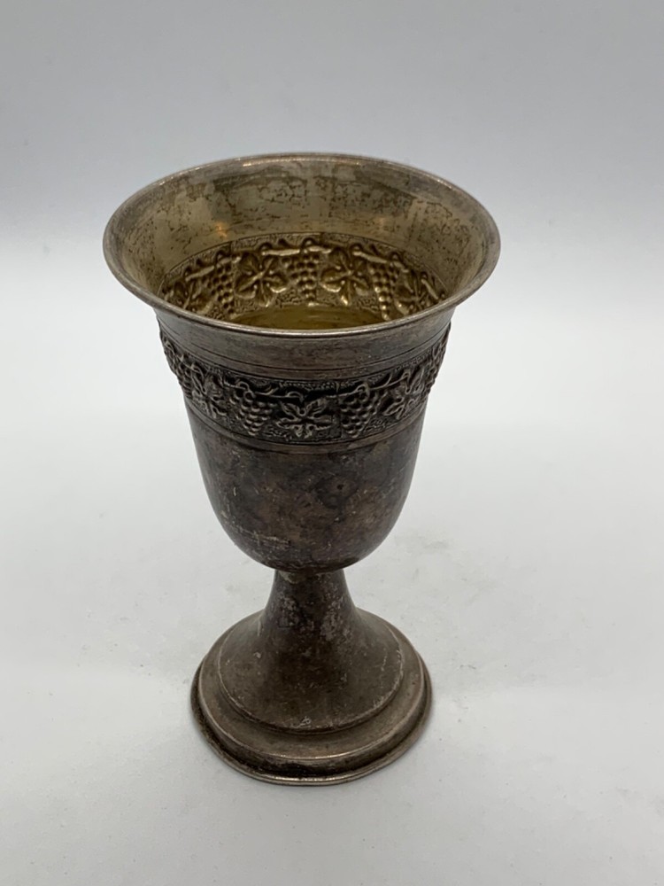 Vintage Silver 925 Cup Sterling Old Goblet Engraved Decorated Solid Stylish Cup