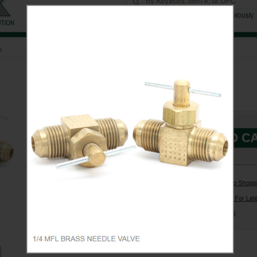 1/4 MFL BRASS NEEDLE VALVE # 825-4