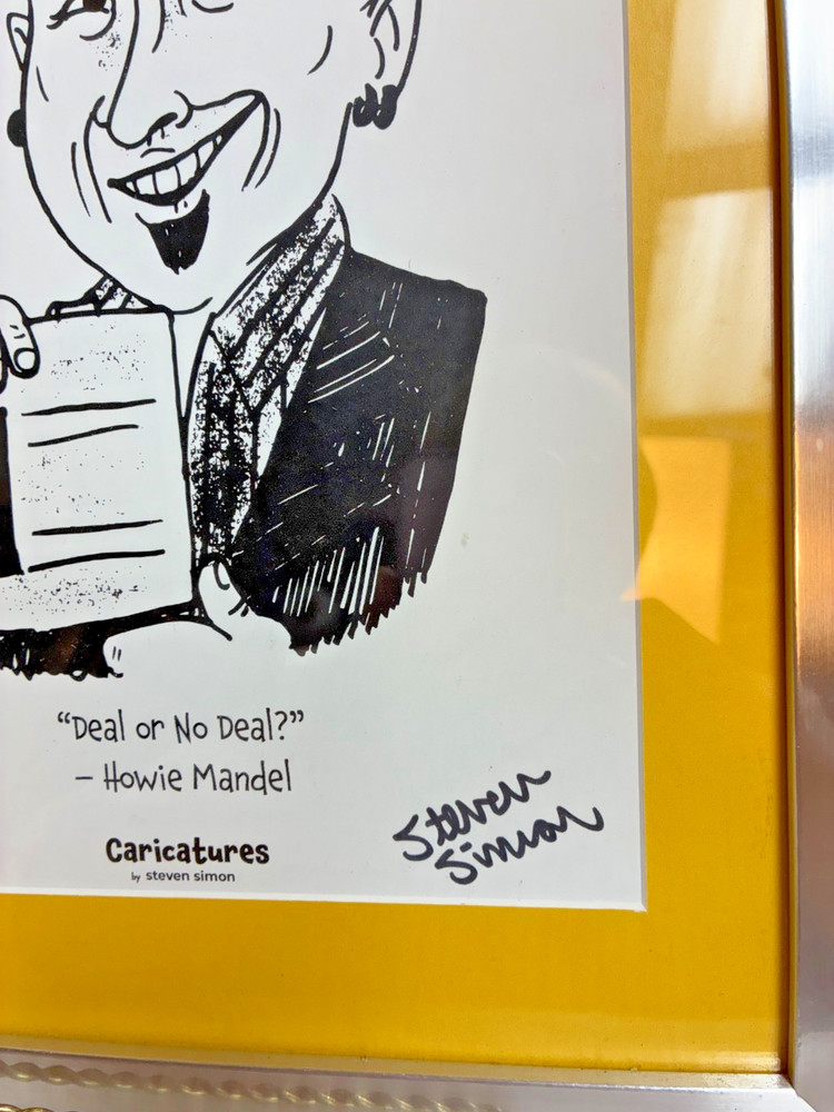 Howie Mandel Autographed Caricuture Steven Simon JSA Authenticated Framed
