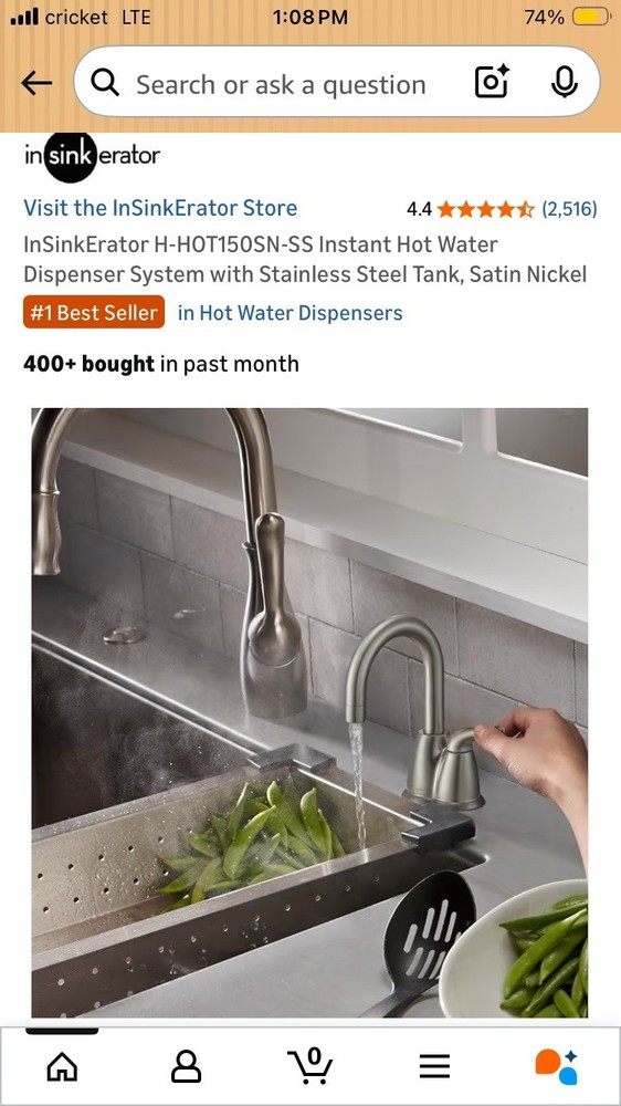 InSinkErator Hot-150 Instant Hot Water Dispenser H-HOT150SN-SS NEW!